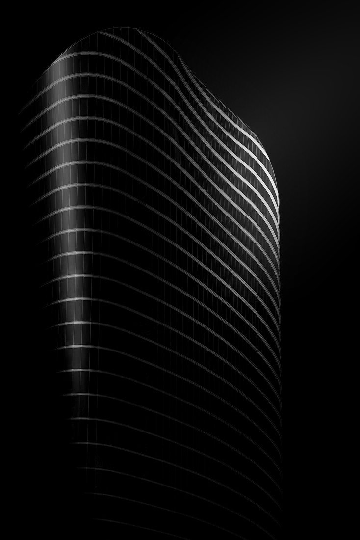 Fine-art architecture in black and white, a study of lines and volumes