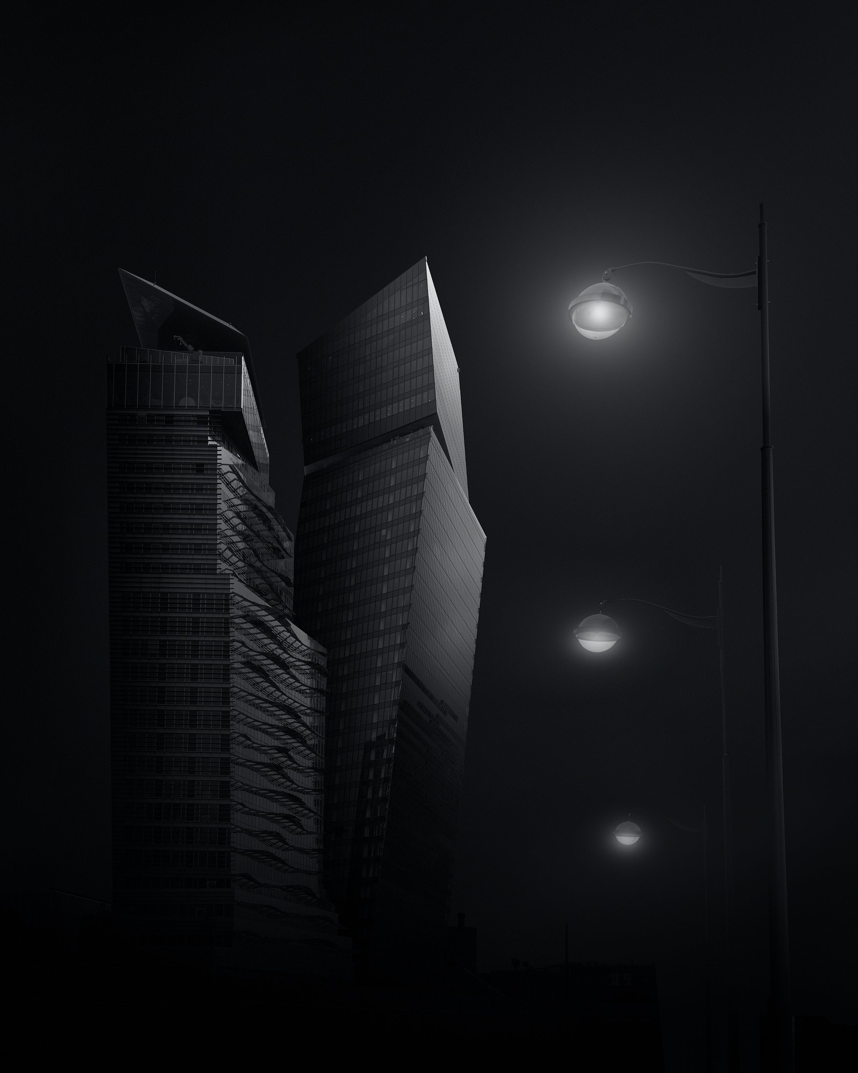 Fine-art architecture in black and white, a study of lines and volumes