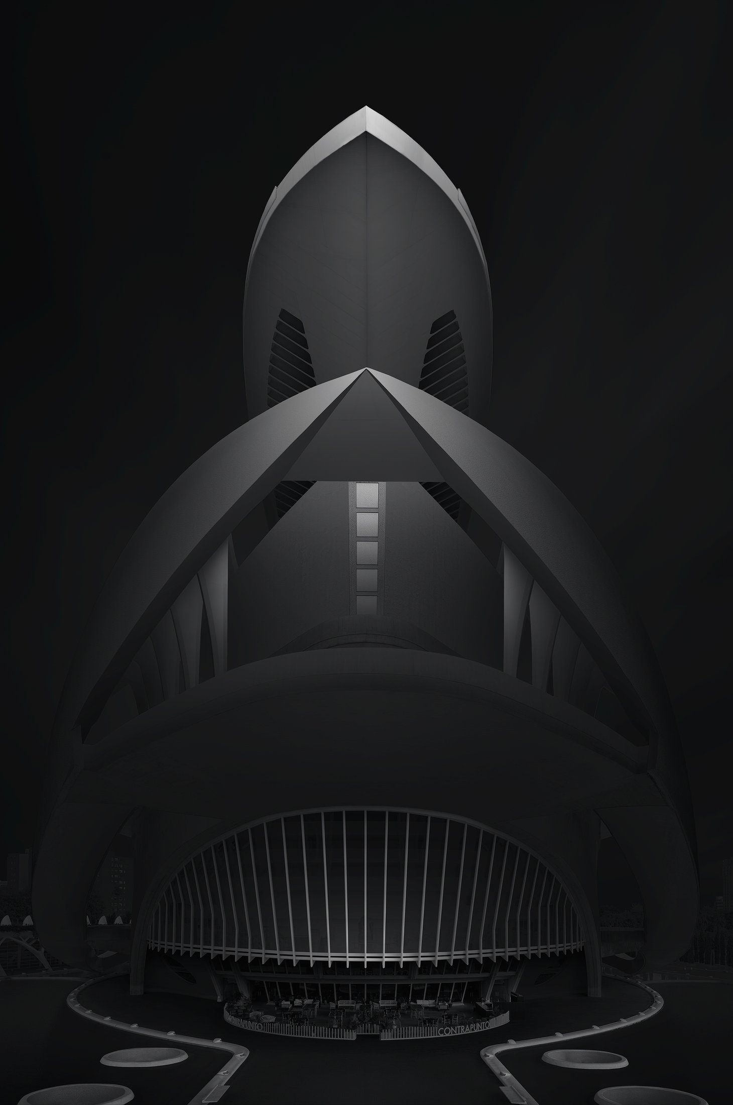 Fine-art architecture in black and white, a study of lines and volumes