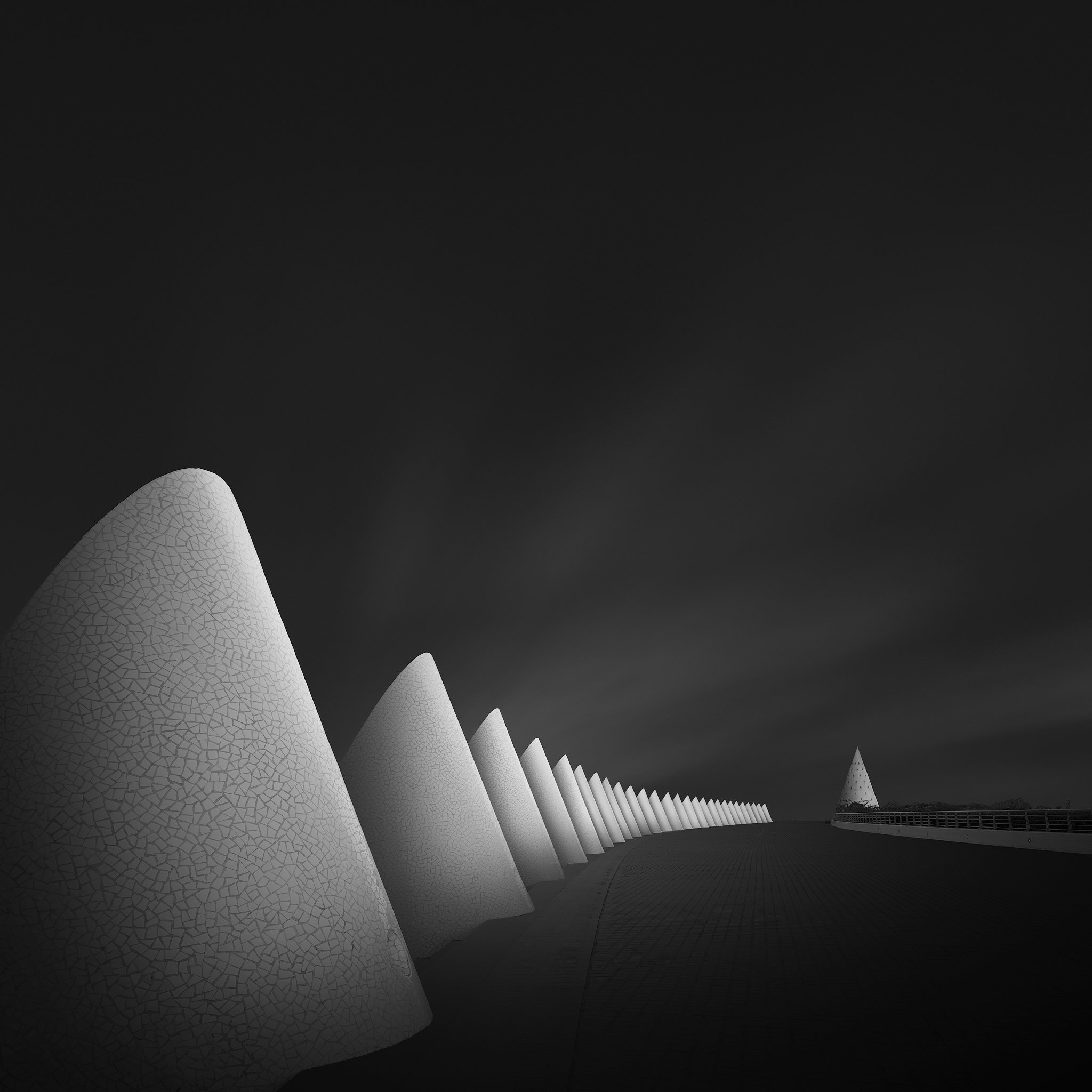 Fine-art architecture in black and white, a study of lines and volumes