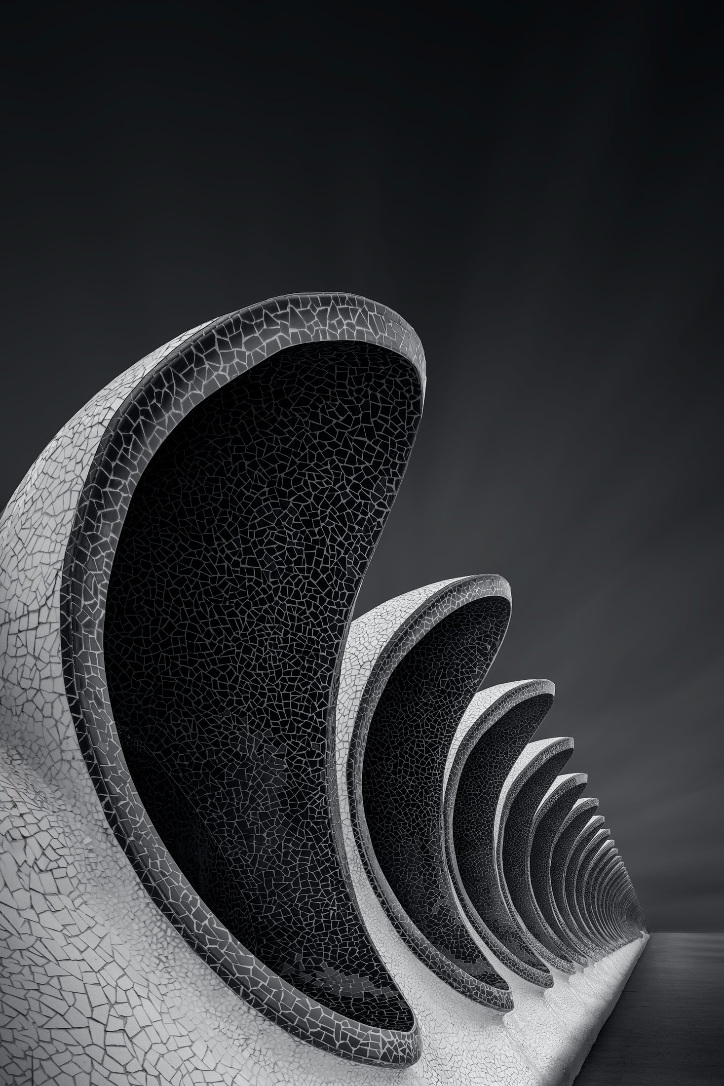Fine-art architecture in black and white, a study of lines and volumes