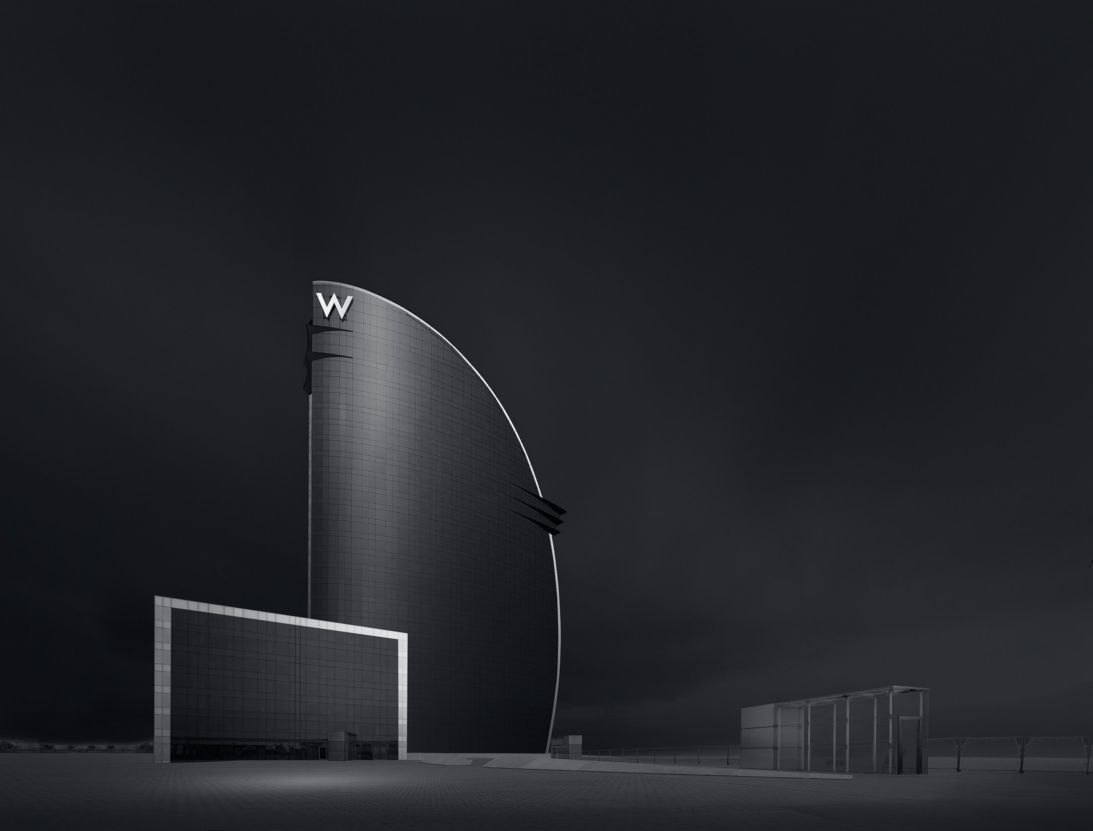 Fine-art architecture in black and white, a study of lines and volumes