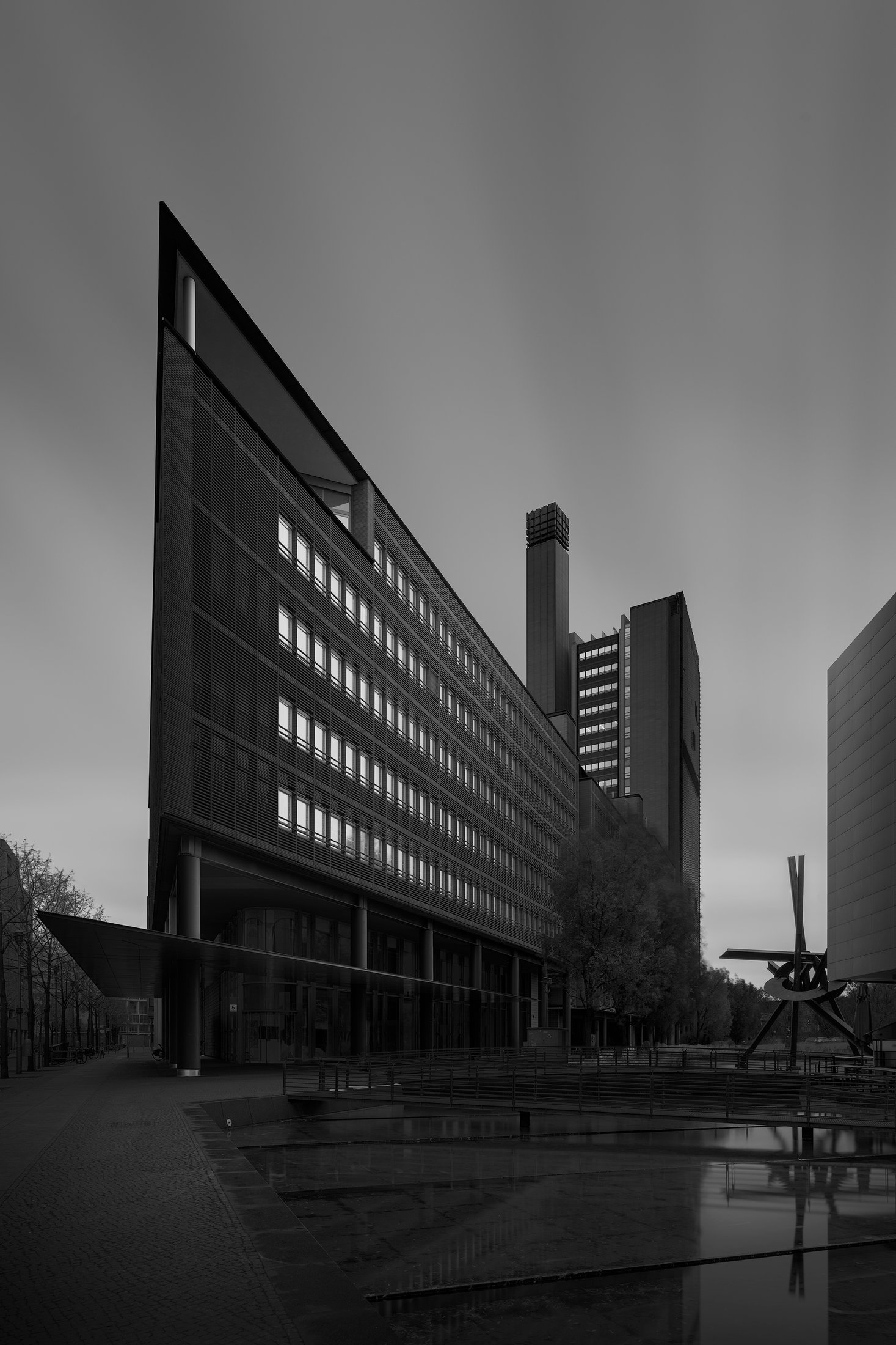 Fine-art architecture in black and white, a study of lines and volumes