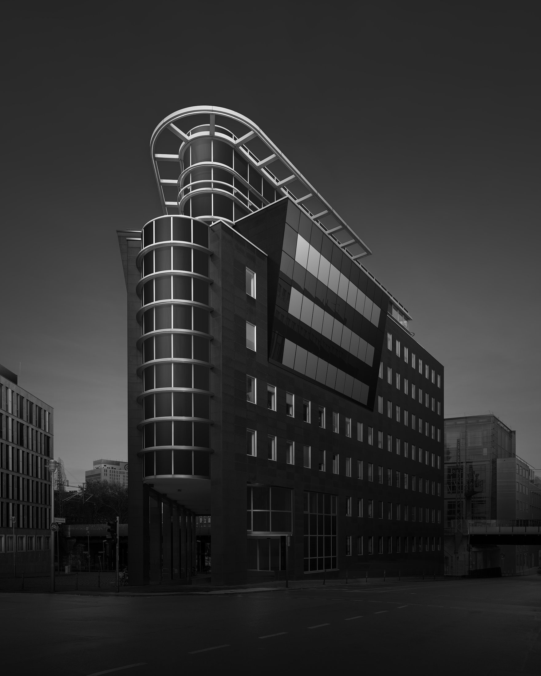 Fine-art architecture in black and white, a study of lines and volumes