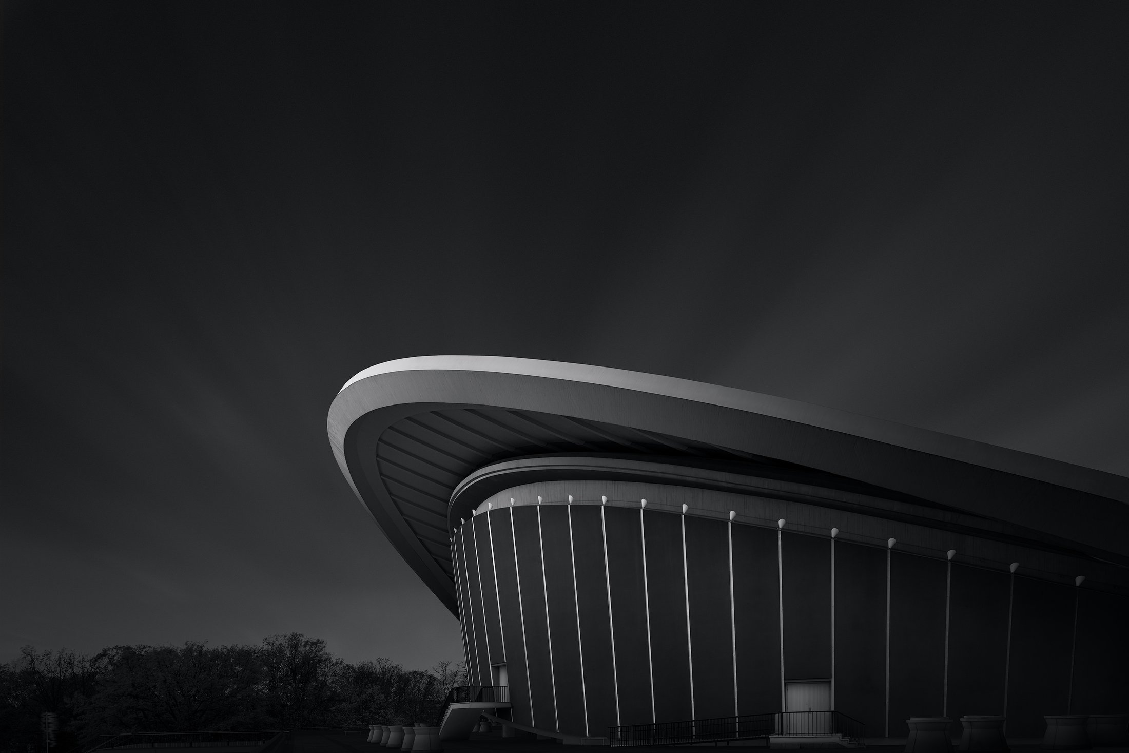 Fine-art architecture in black and white, a study of lines and volumes