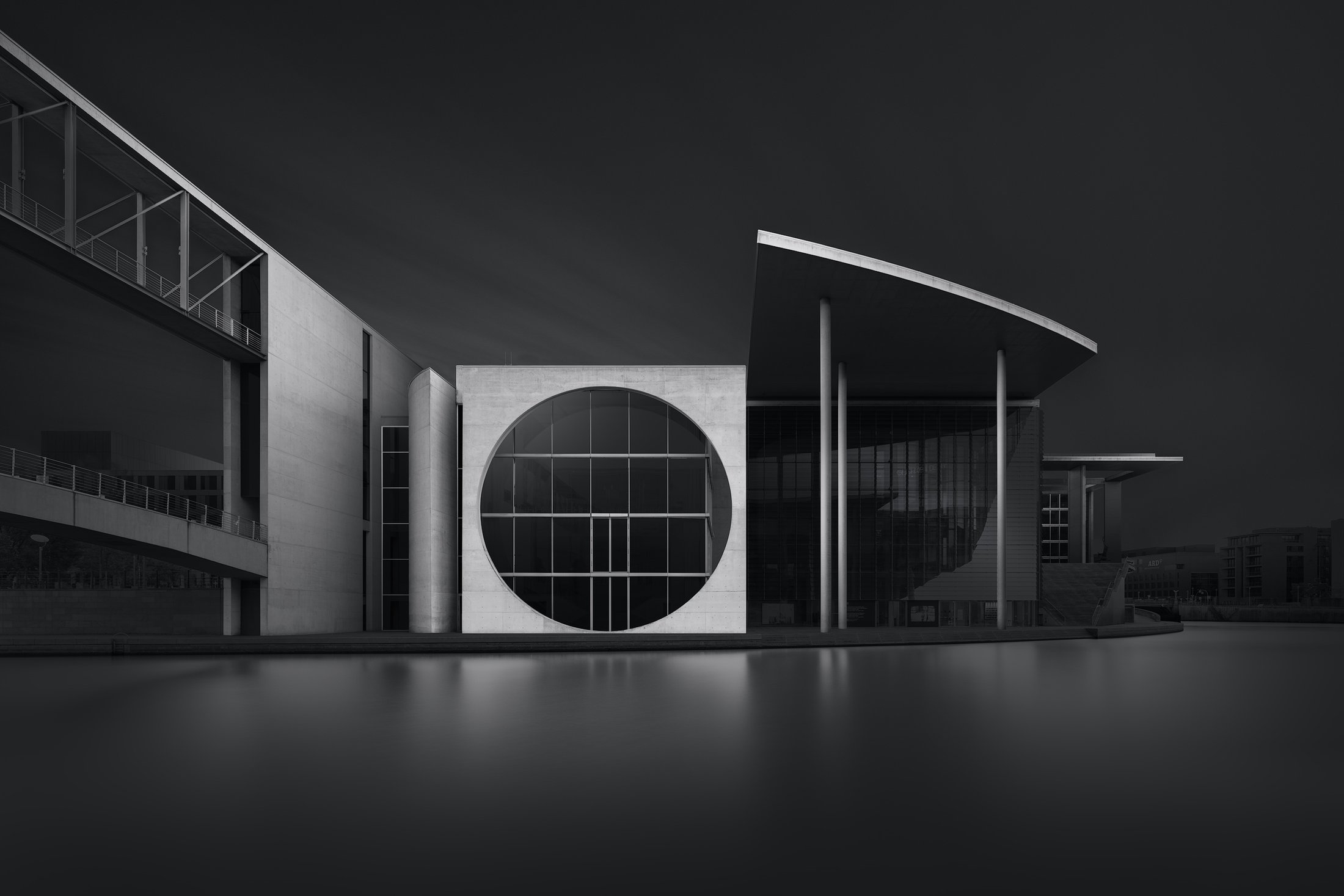 Fine-art architecture in black and white, a study of lines and volumes