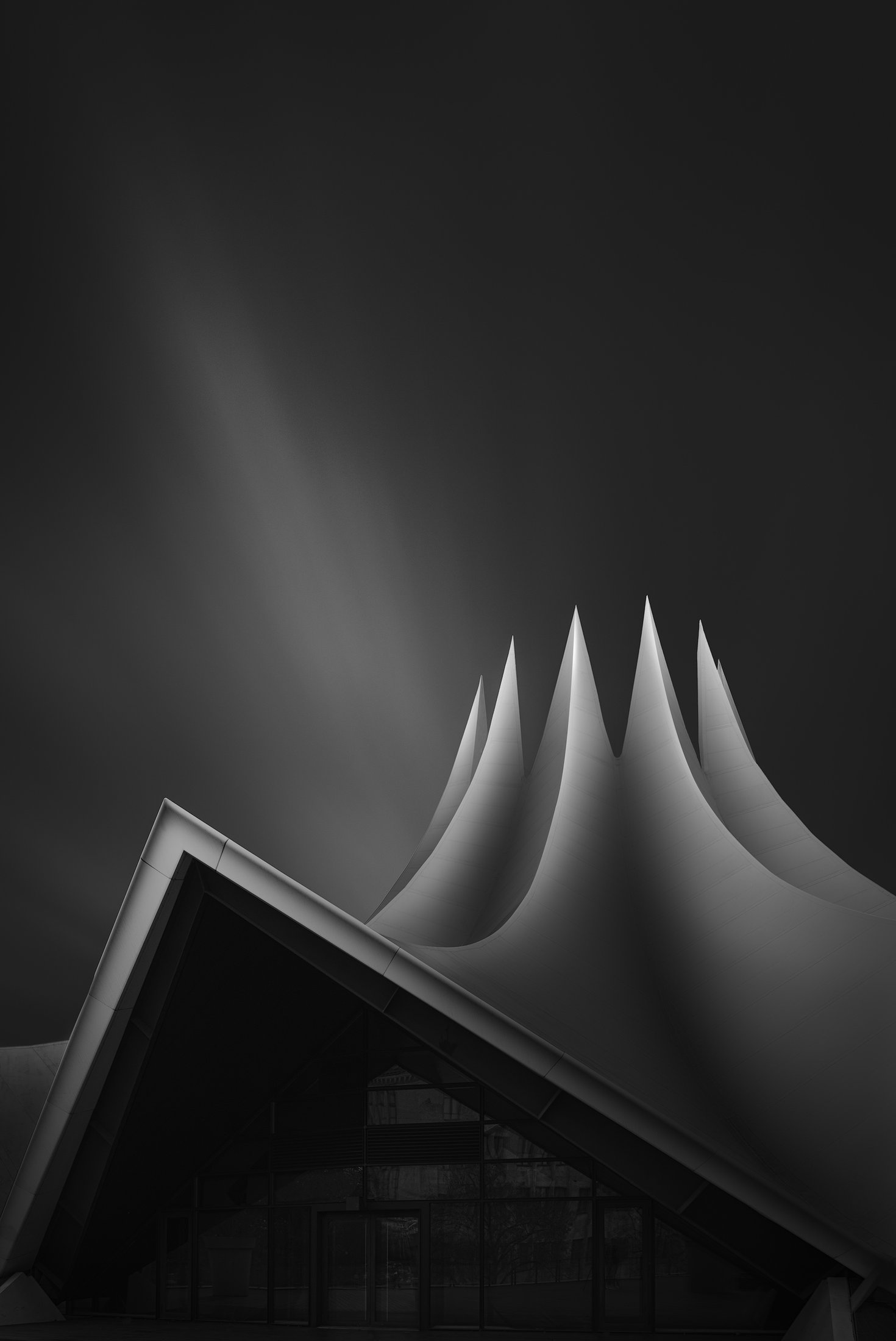 Fine-art architecture in black and white, a study of lines and volumes