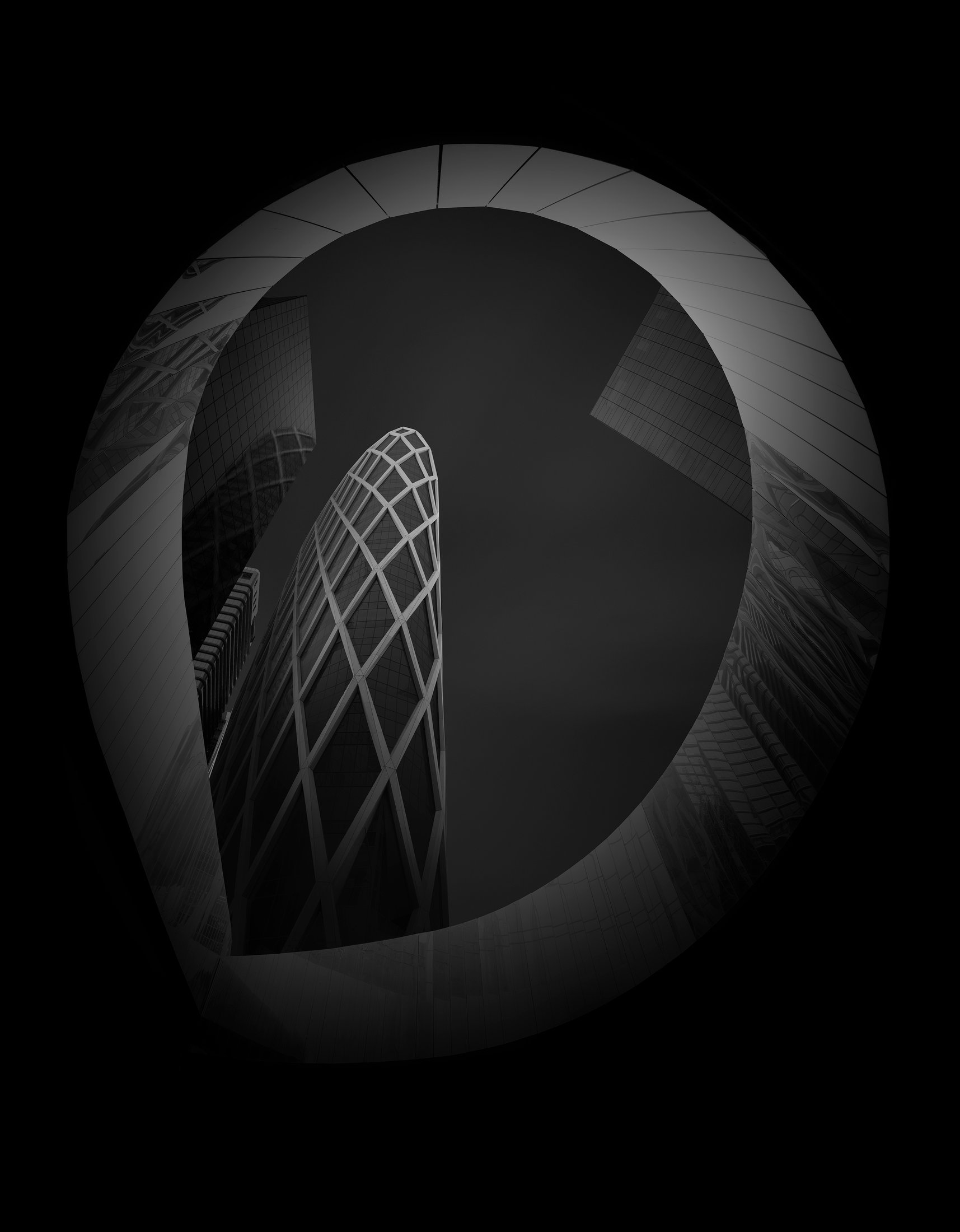 Fine-art architecture in black and white, a study of lines and volumes