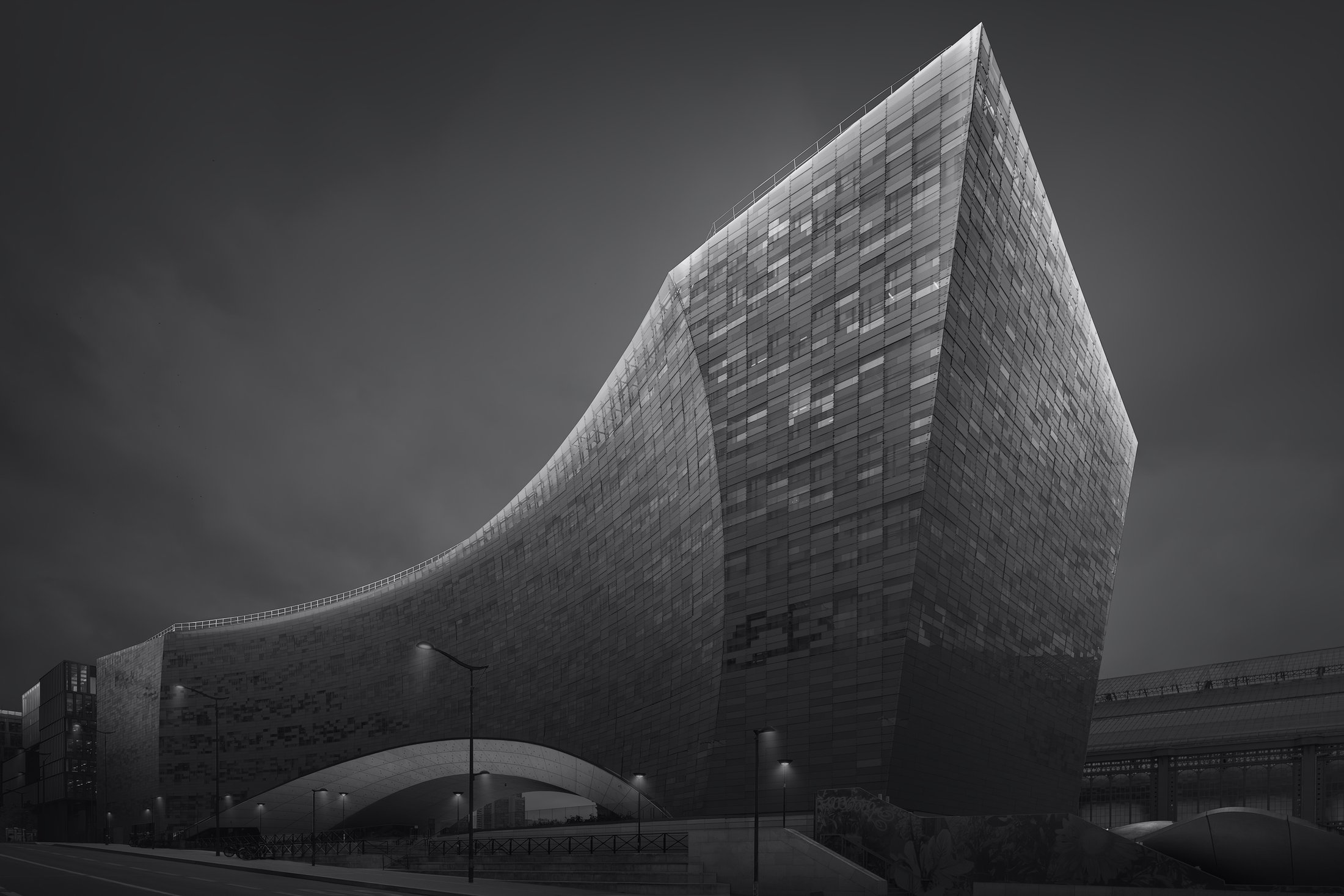 Fine-art architecture in black and white, a study of lines and volumes