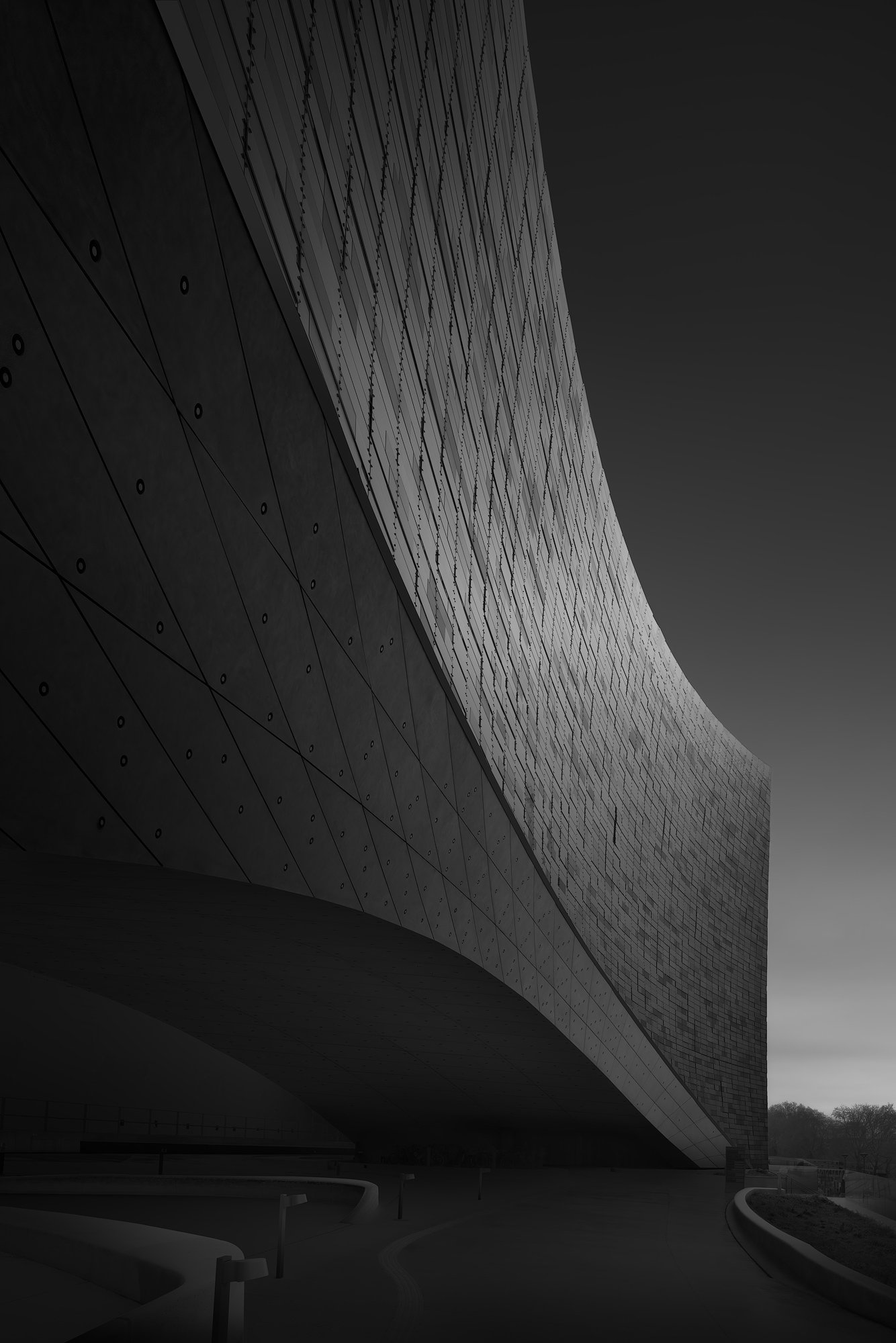 Fine-art architecture in black and white, a study of lines and volumes
