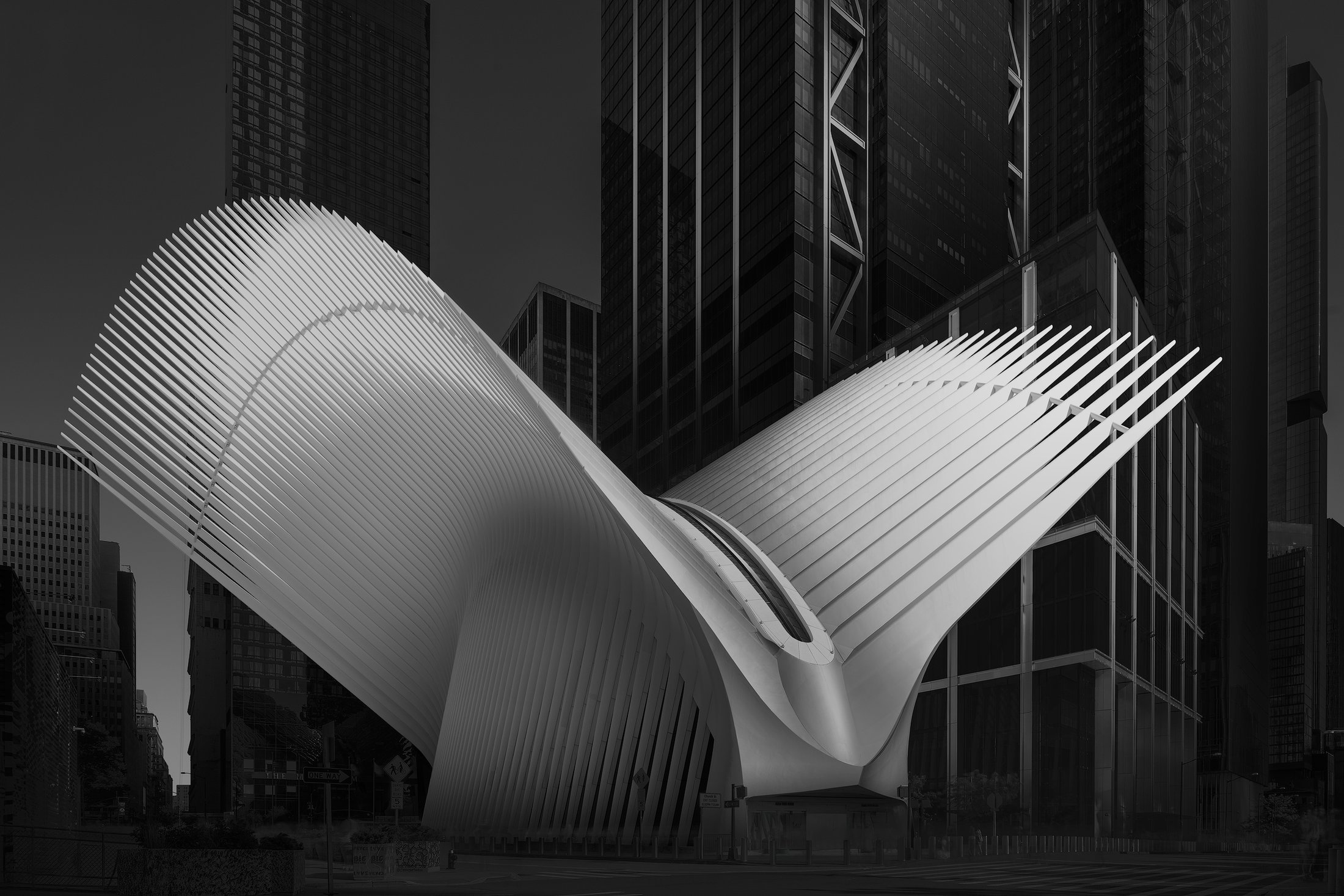Fine-art architecture in black and white, a study of lines and volumes