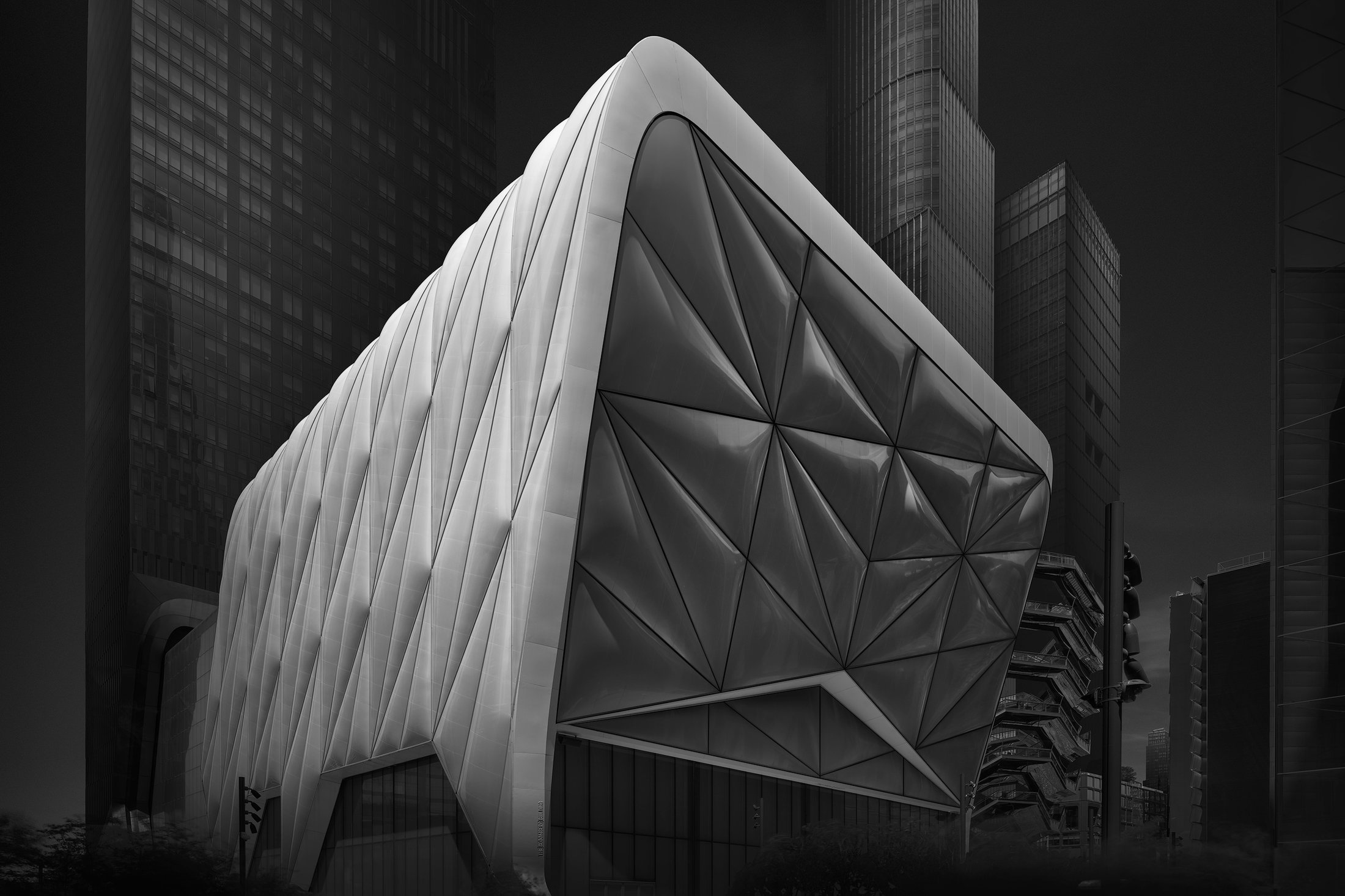 Fine-art architecture in black and white, a study of lines and volumes
