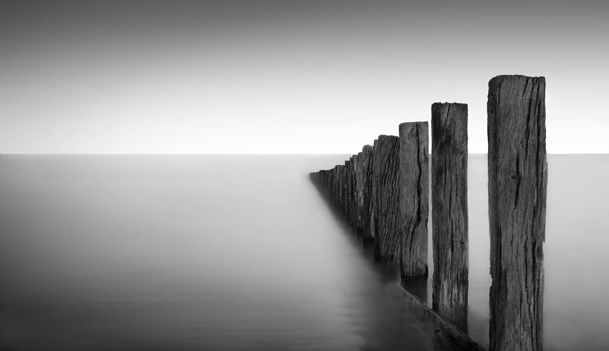 Fine-art seascape, long exposure, black and white