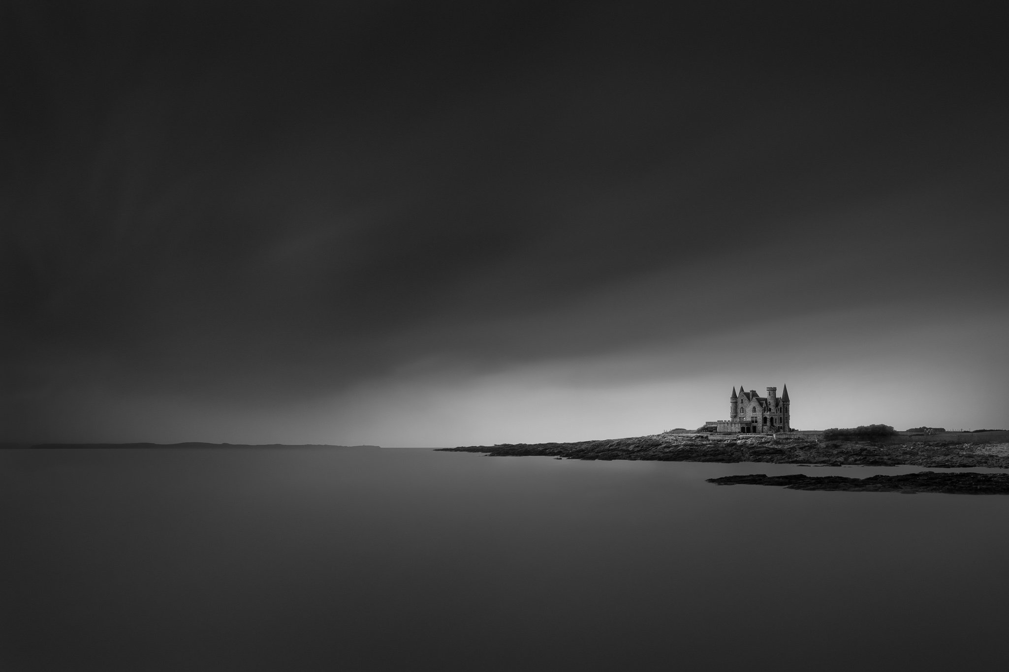 Fine-art seascape, long exposure, black and white