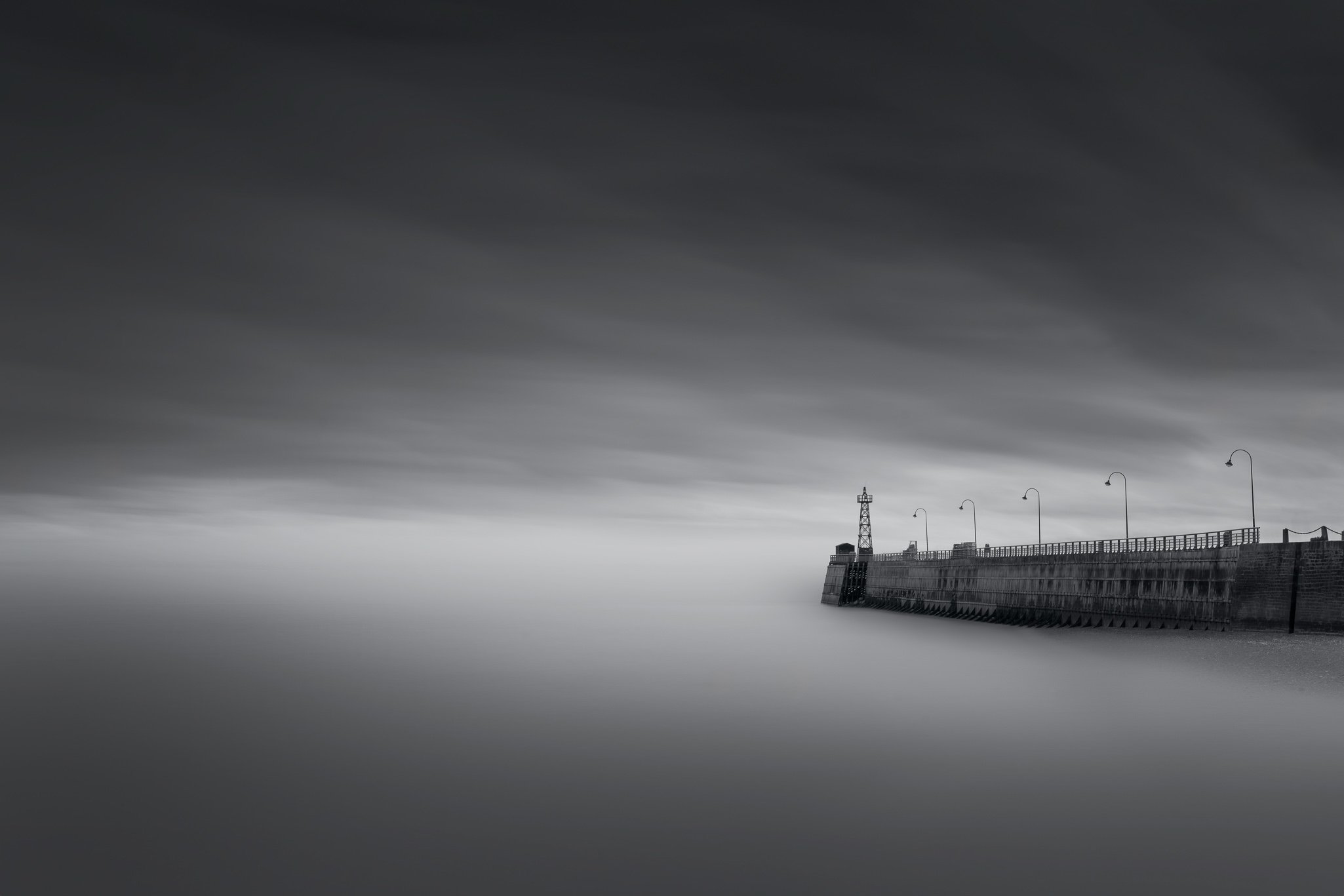 Fine-art seascape, long exposure, black and white