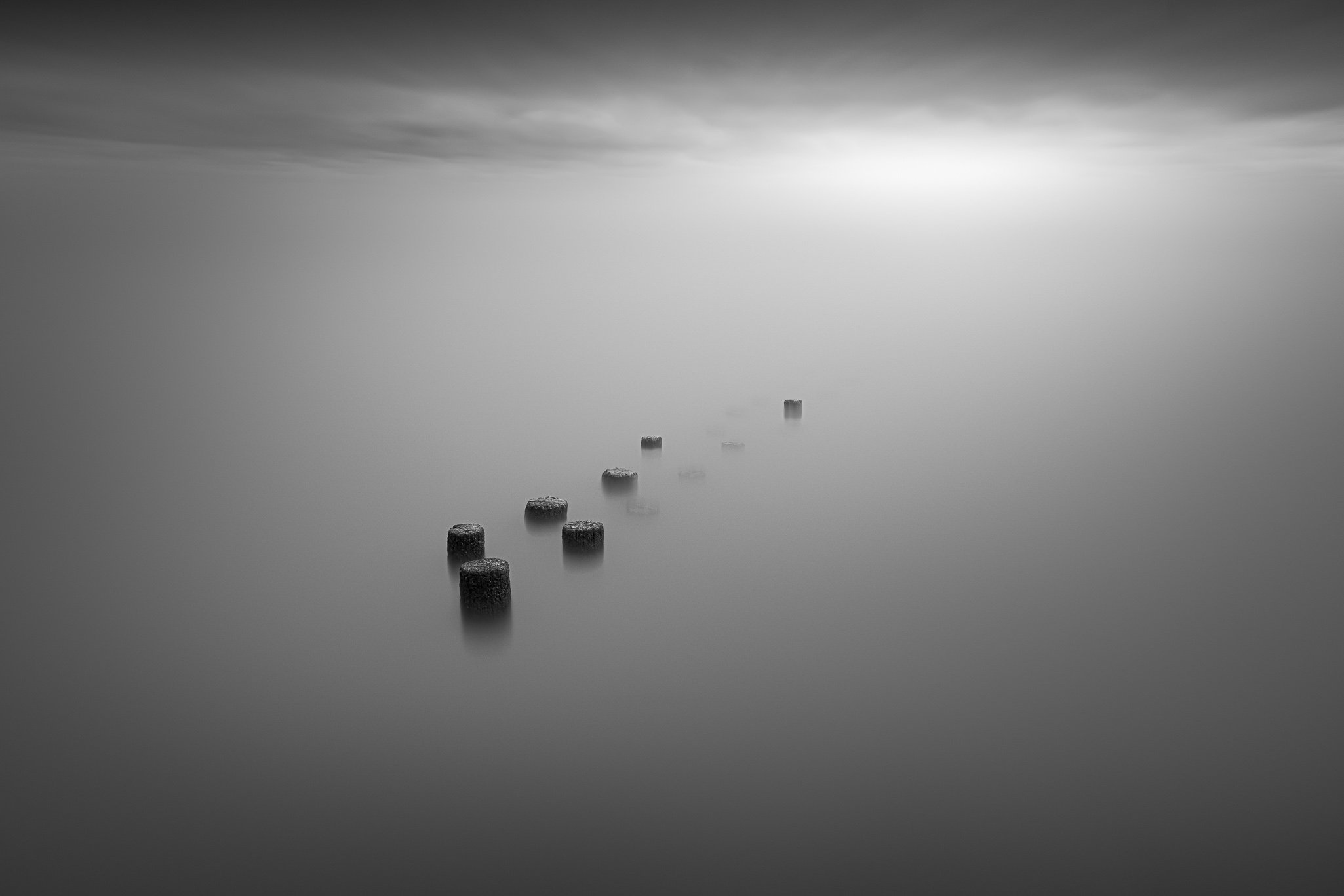 Fine-art seascape, long exposure, black and white