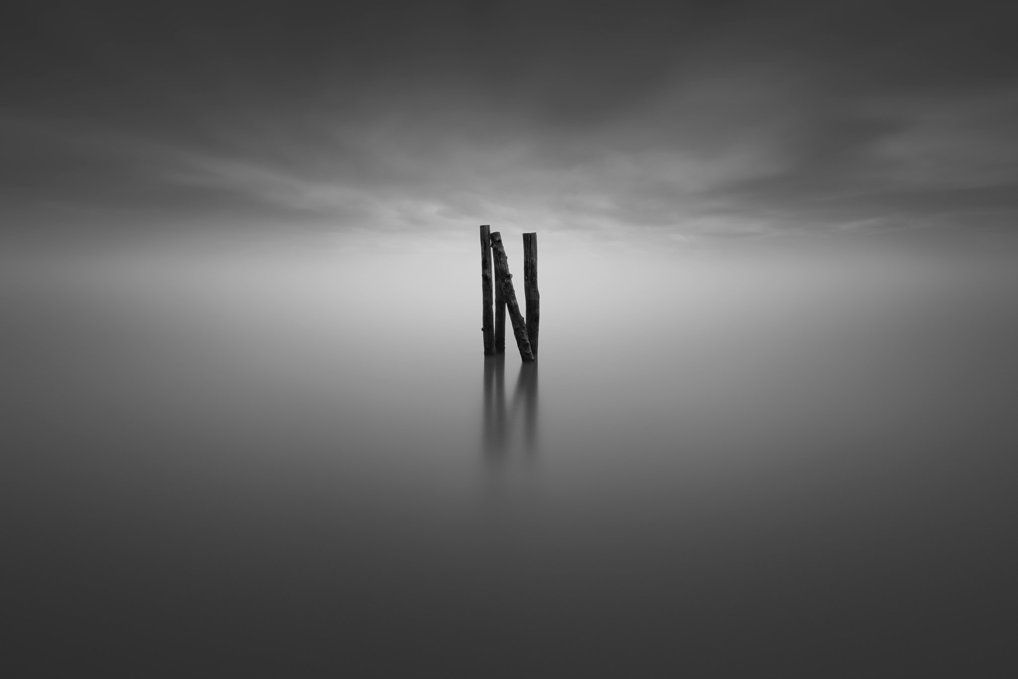 Fine-art seascape, long exposure, black and white