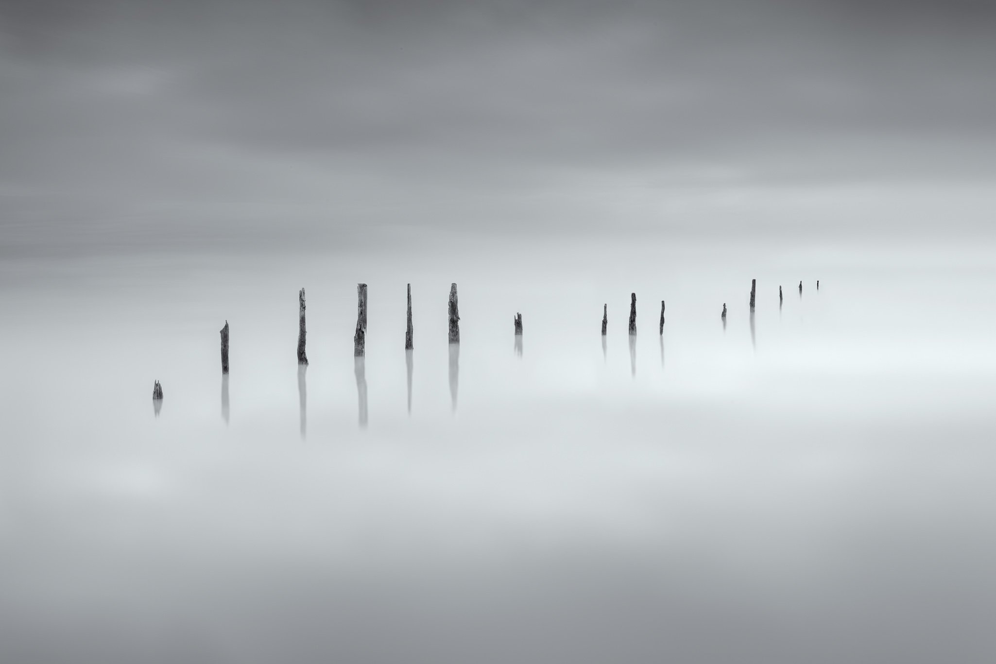 Fine-art seascape, long exposure, black and white