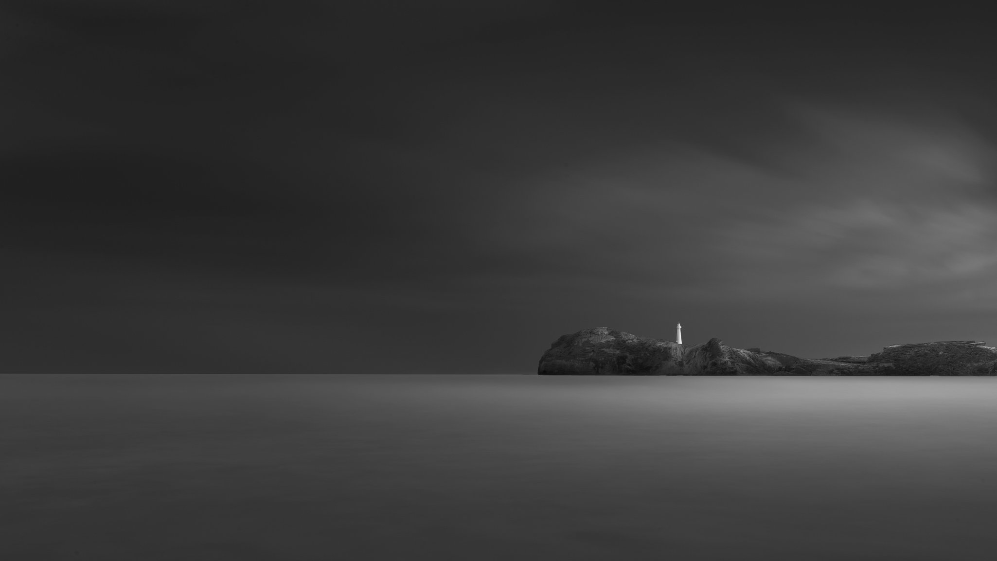 Fine-art seascape, long exposure, black and white