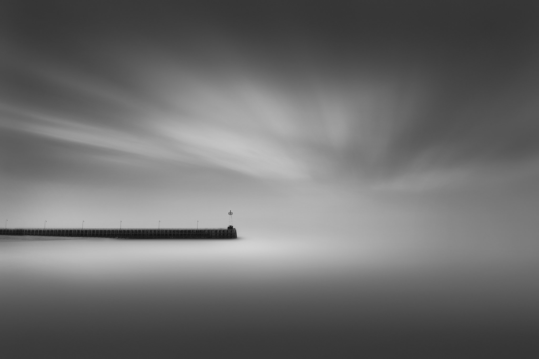 Fine-art seascape, long exposure, black and white