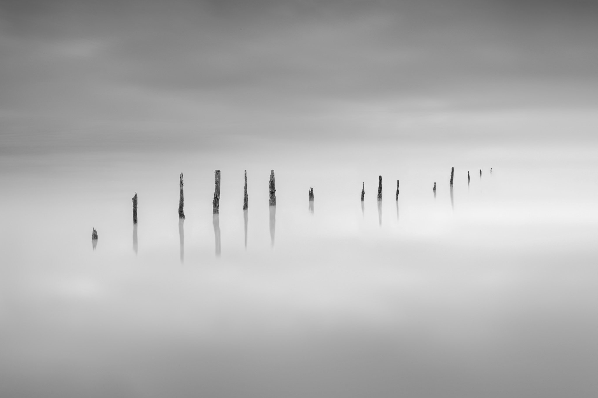Fine-art seascape, long exposure, black and white